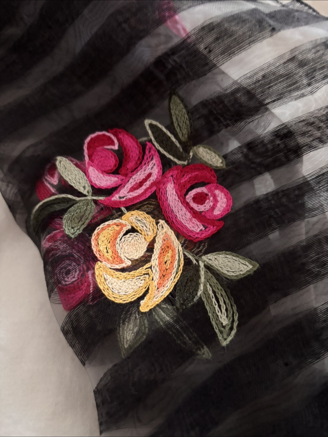Embroidered Rose Scarf - photo 3
