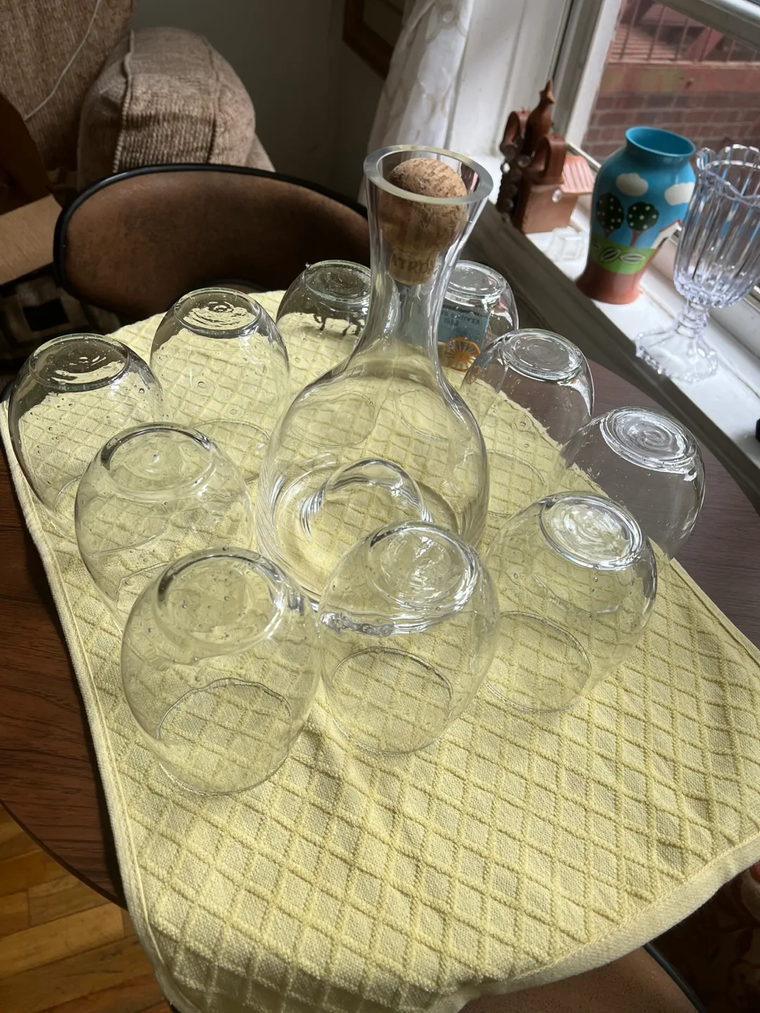 Wine buble Glass Set with decanter and tray image indicator(6)