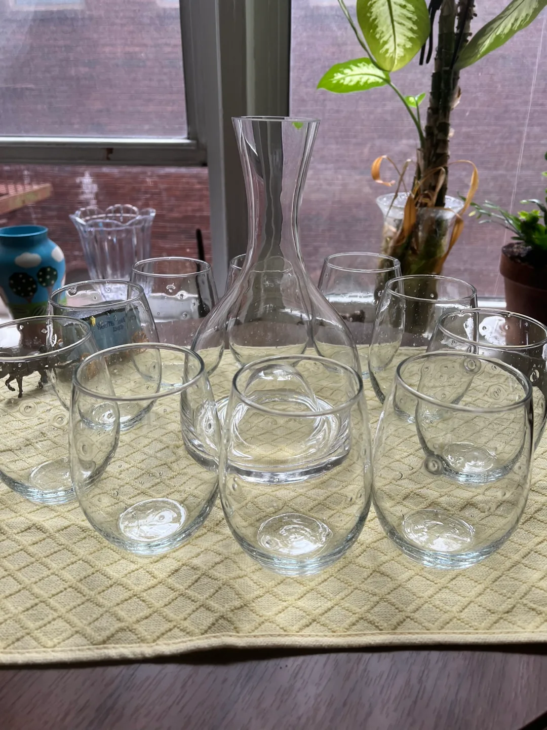 Wine buble Glass Set with decanter and tray image indicator(4)