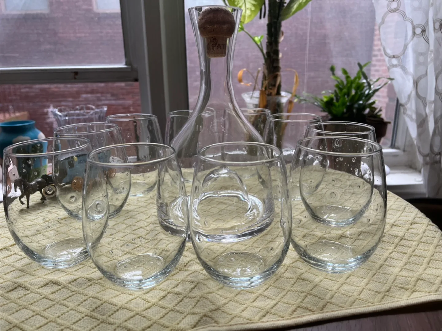 Wine buble Glass Set with decanter and tray image indicator(3)