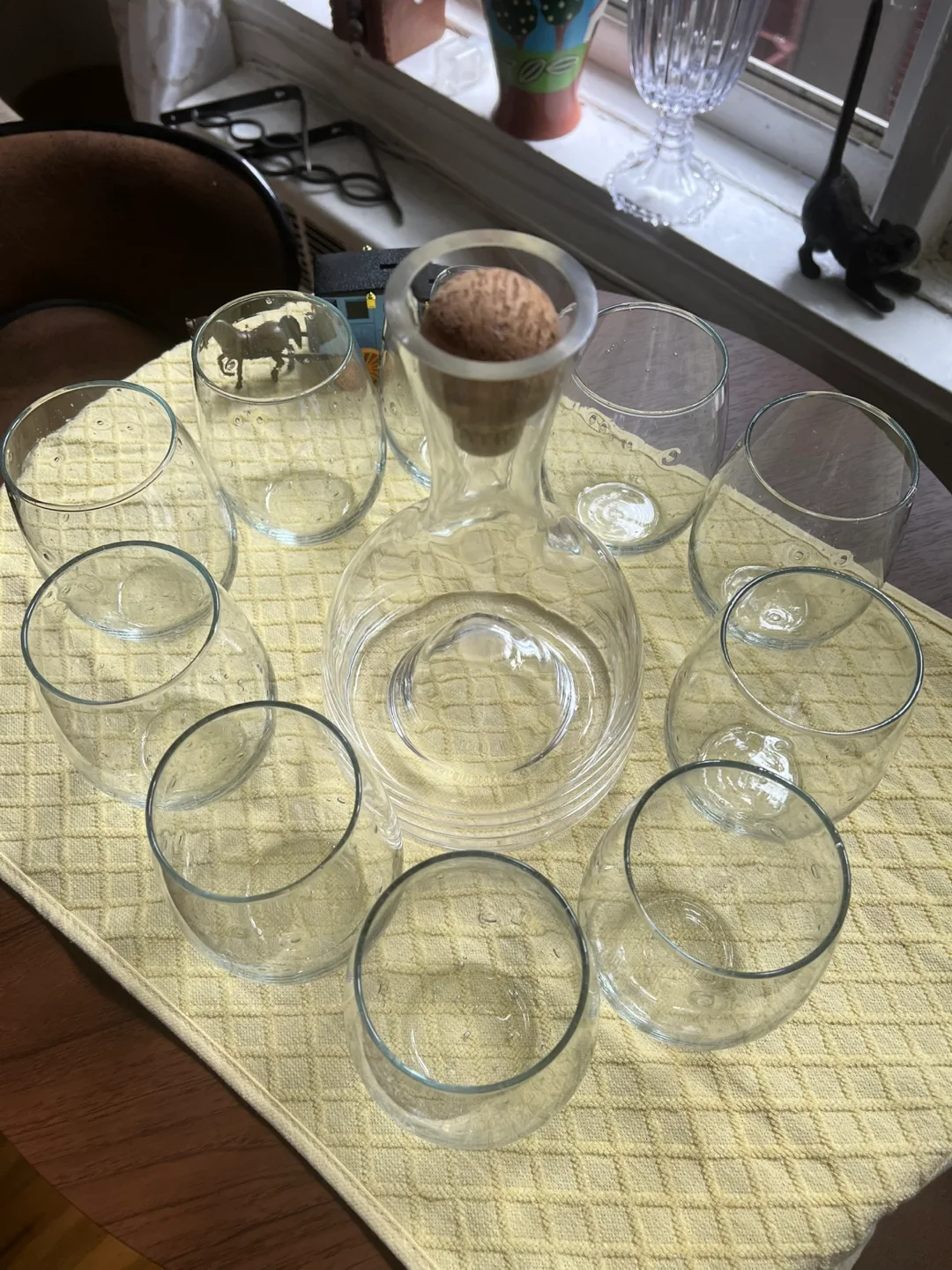 Wine buble Glass Set with decanter and tray image indicator(7)