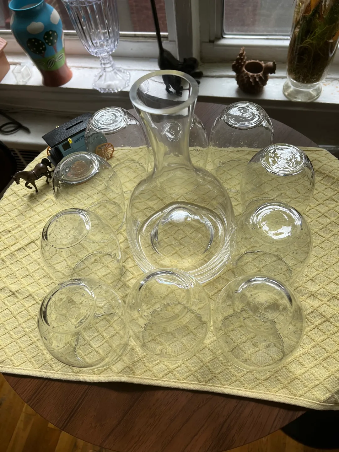 Wine buble Glass Set with decanter and tray image indicator(9)