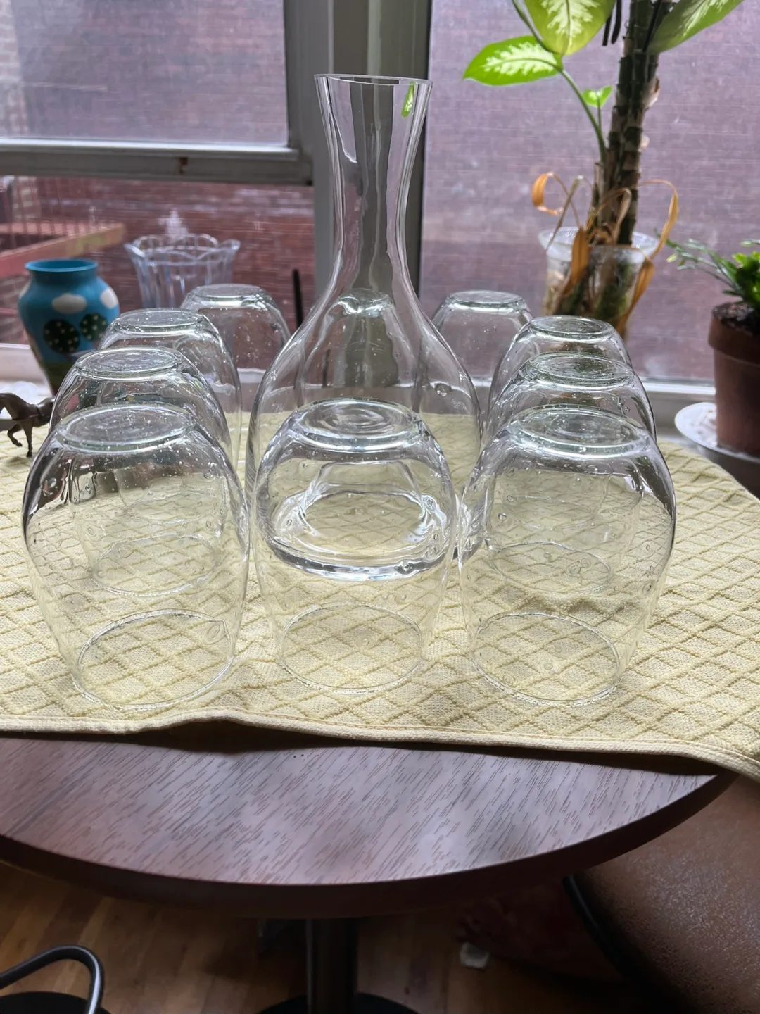 Wine buble Glass Set with decanter and tray image indicator(10)