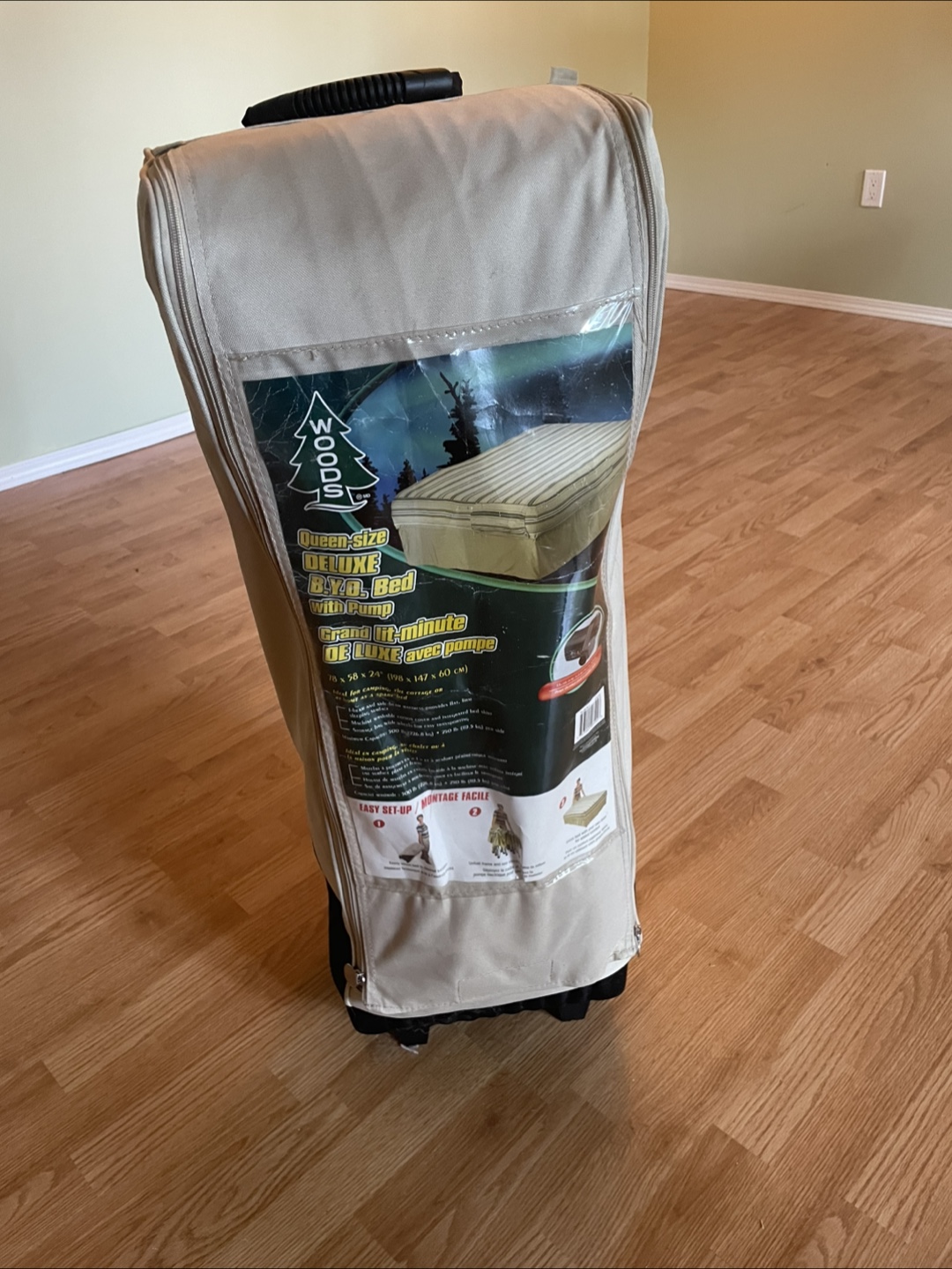 Queen air mattress, pump, and frame