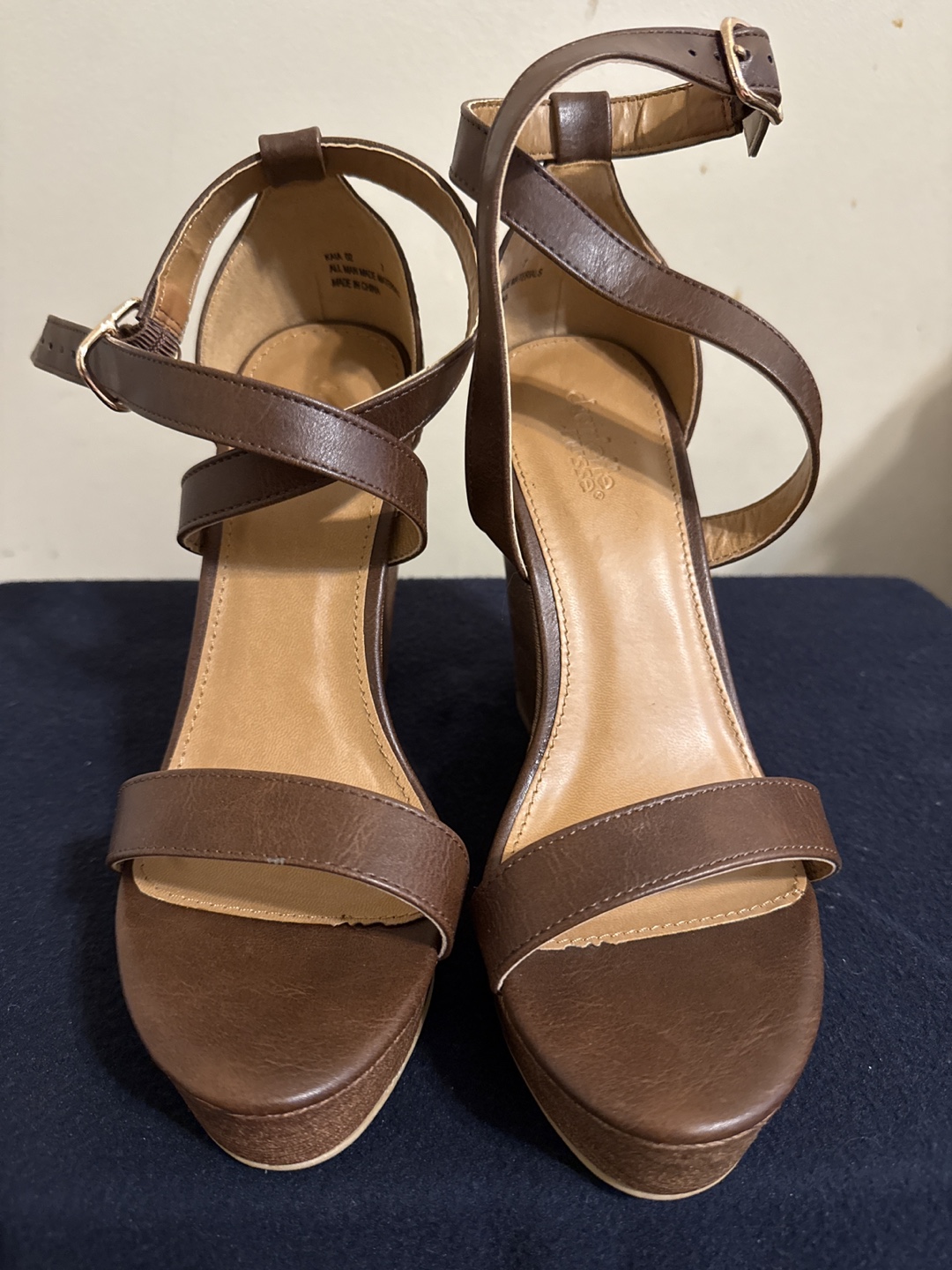 Brown Leather Wedge Sandals - photo 3