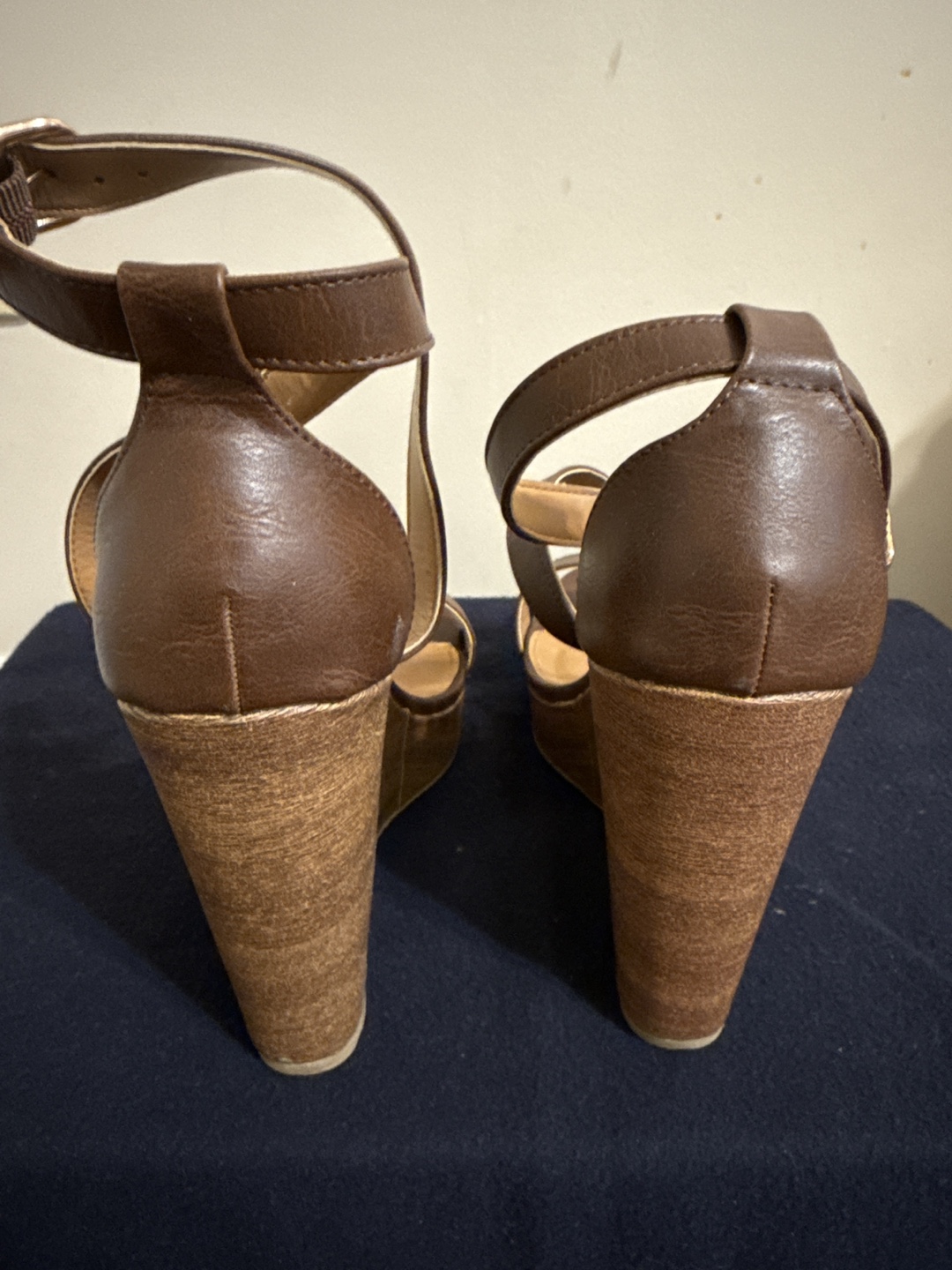 Brown Leather Wedge Sandals - photo 2