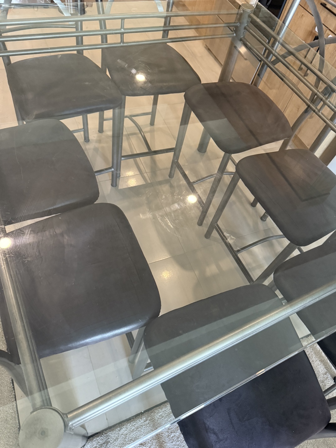 Dining Table Set - Glass Top and Chairs - photo 2