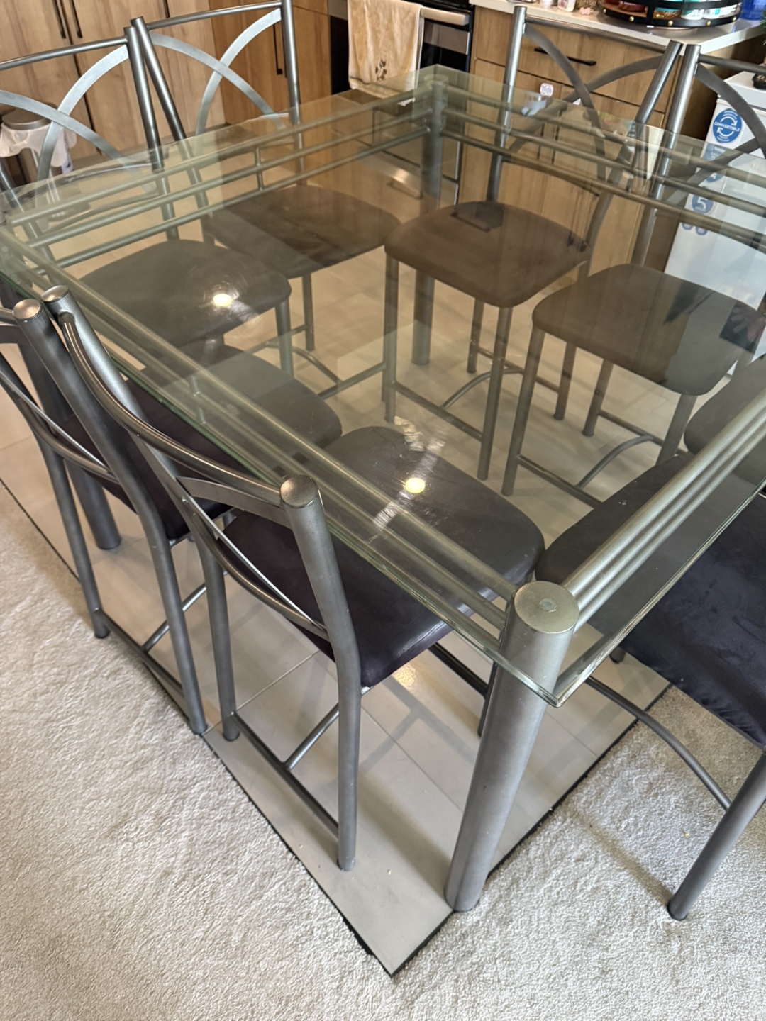 Dining Table Set - Glass Top and Chairs