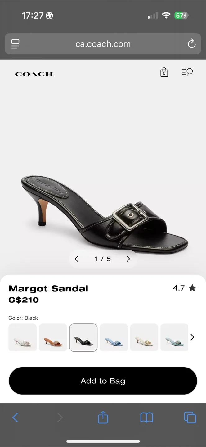 Coach Margot Sandal - Black