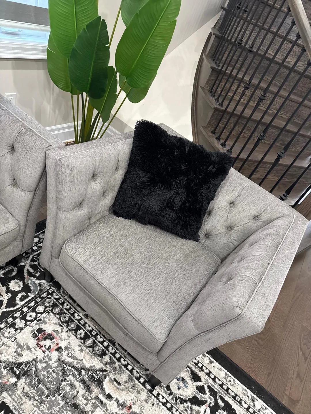 Grey Couch and Chairs Sets use just for staging moving sale image indicator(2)