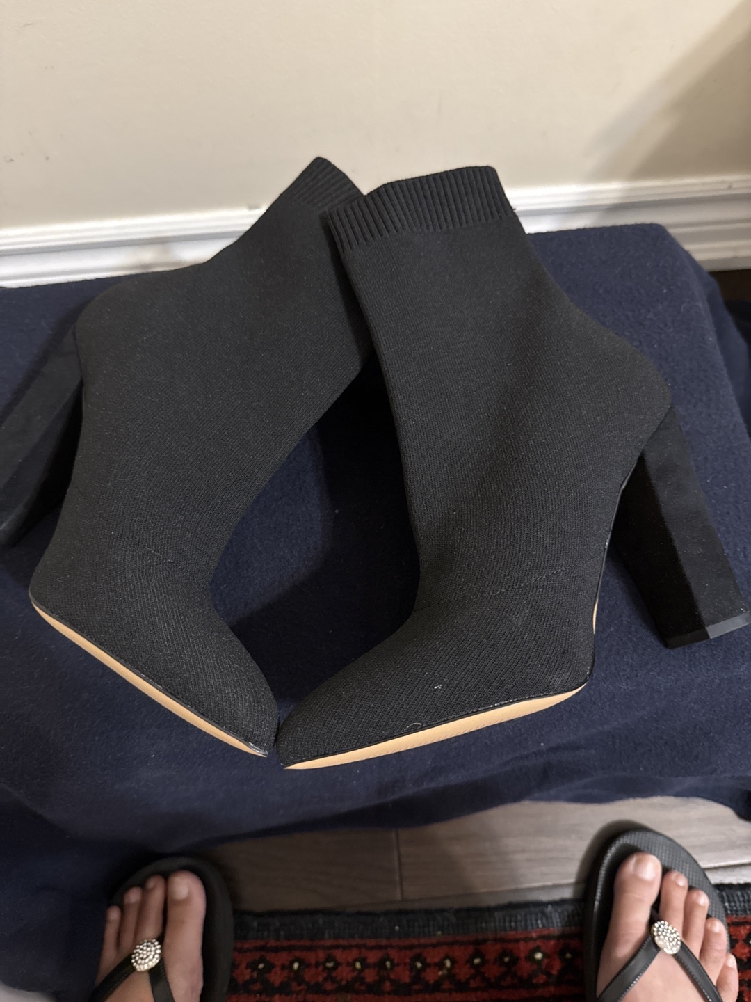 Black Knit Sock Boots - photo 3