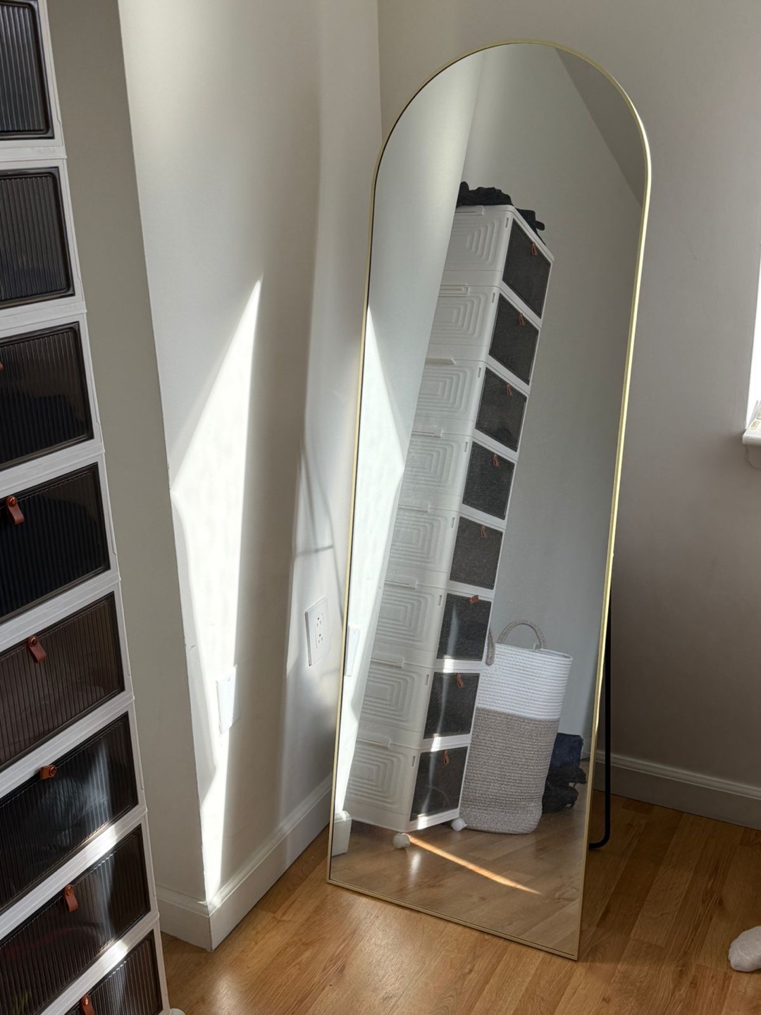 Full Length Gold Arch Mirror and DRAWER