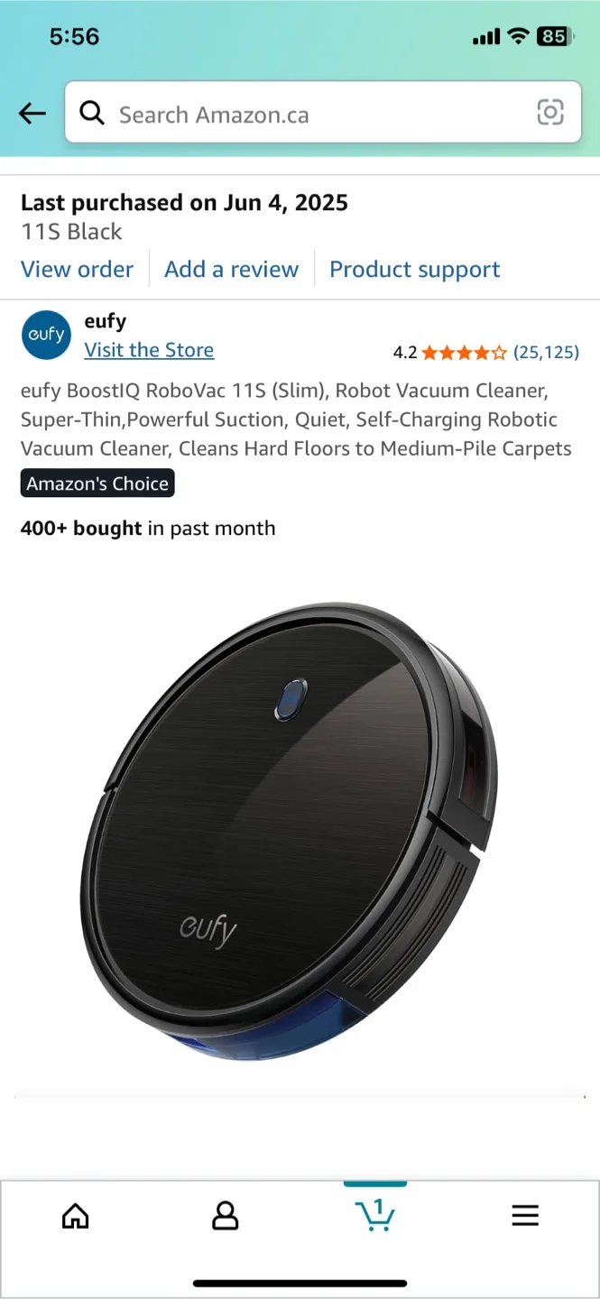 eufy BoostIQ RoboVac 11S Black - Robot Vacuum Cleaner image indicator(2)