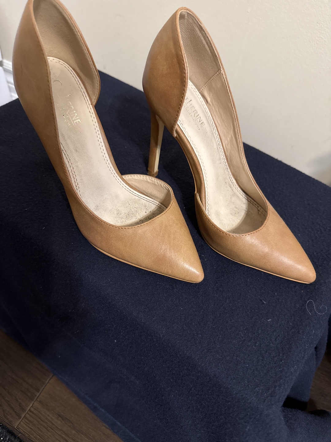 Tan Leather-Look Pointed-Toe Heels - photo 2