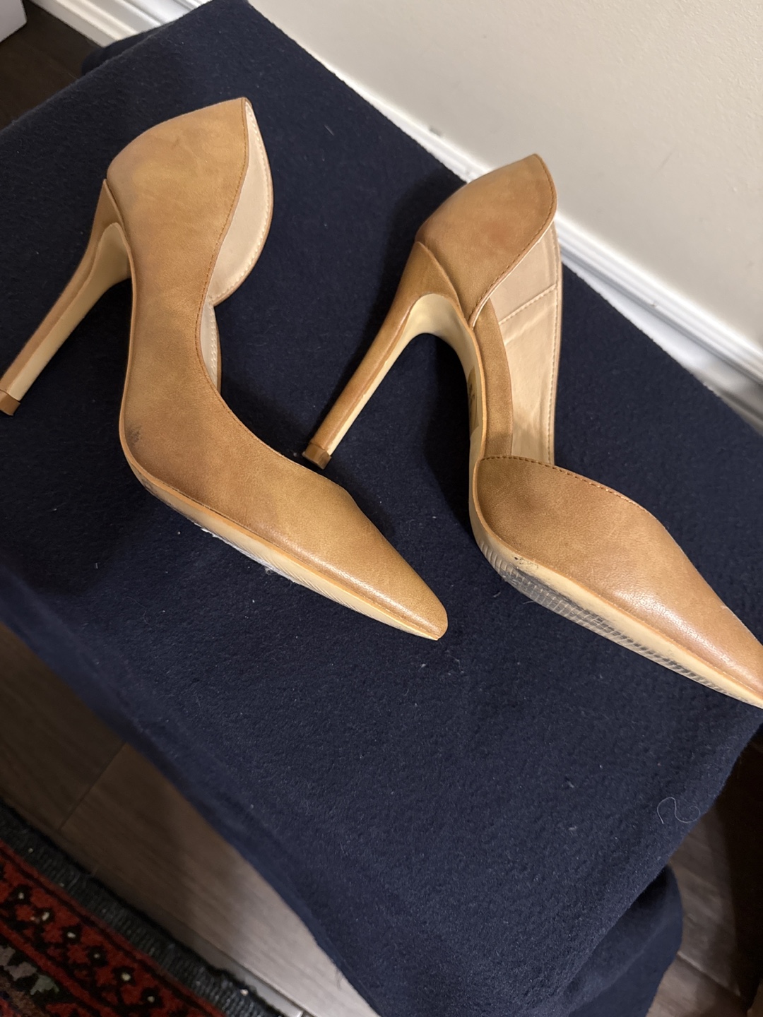 Tan Leather-Look Pointed-Toe Heels - photo 3