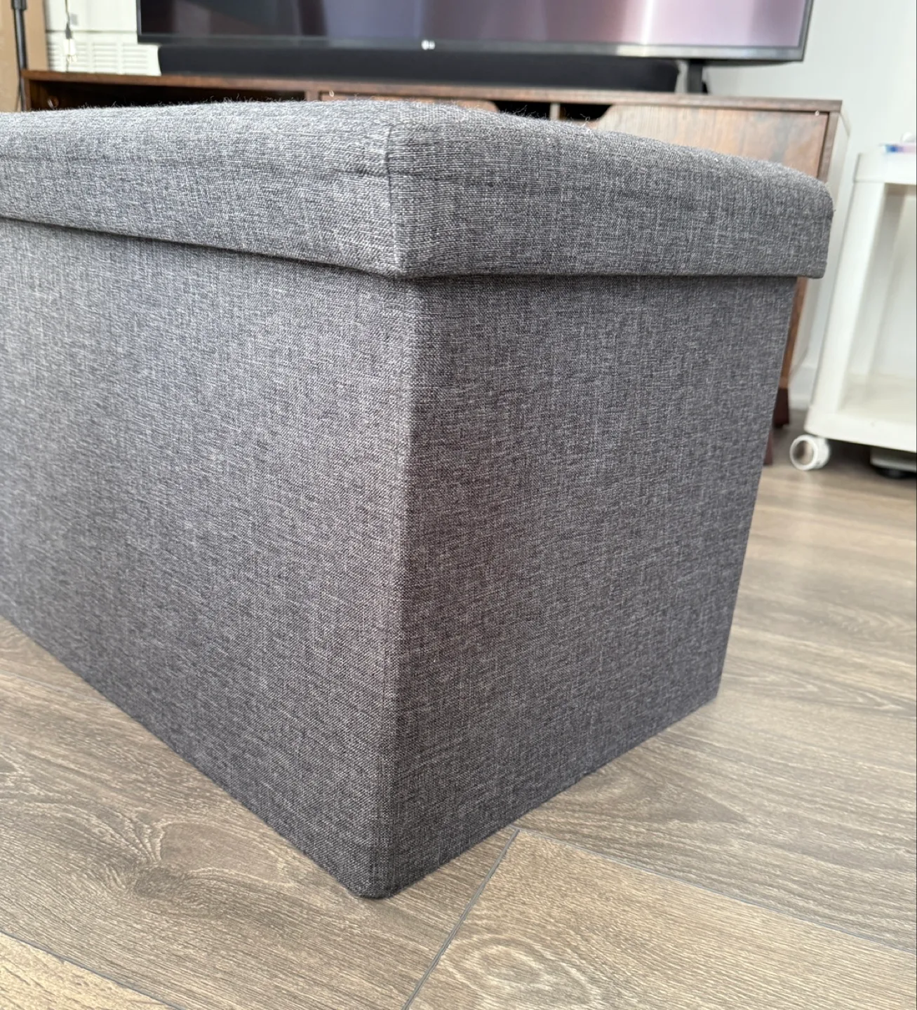 Grey Fabric Storage Ottoman image indicator(2)