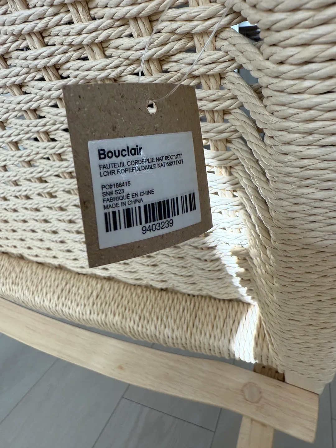 “NEW” Bouclair Rattan Accent Chair image indicator(5)