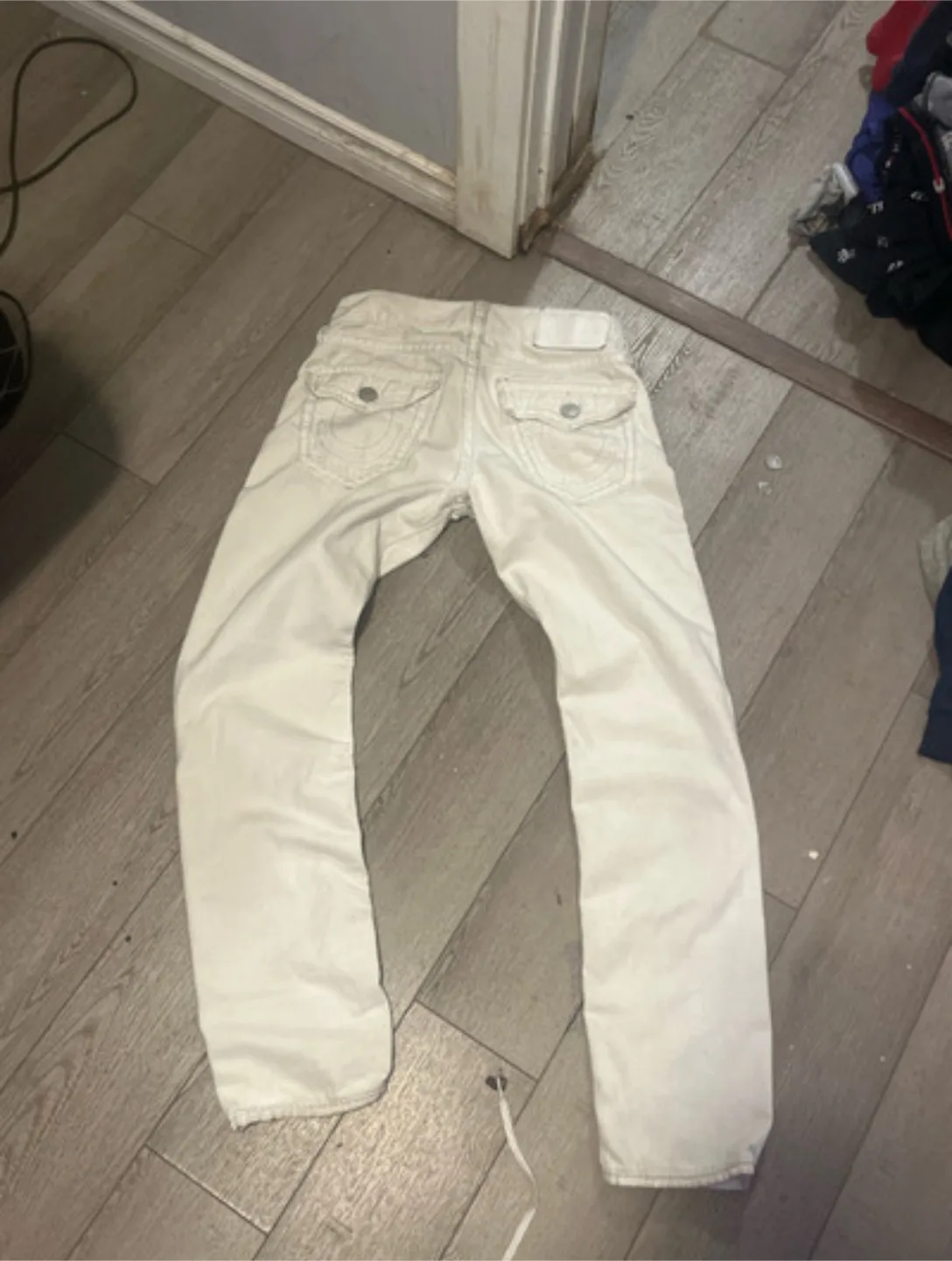 All white true religion jeans, DM for more pictures or offers image indicator(4)