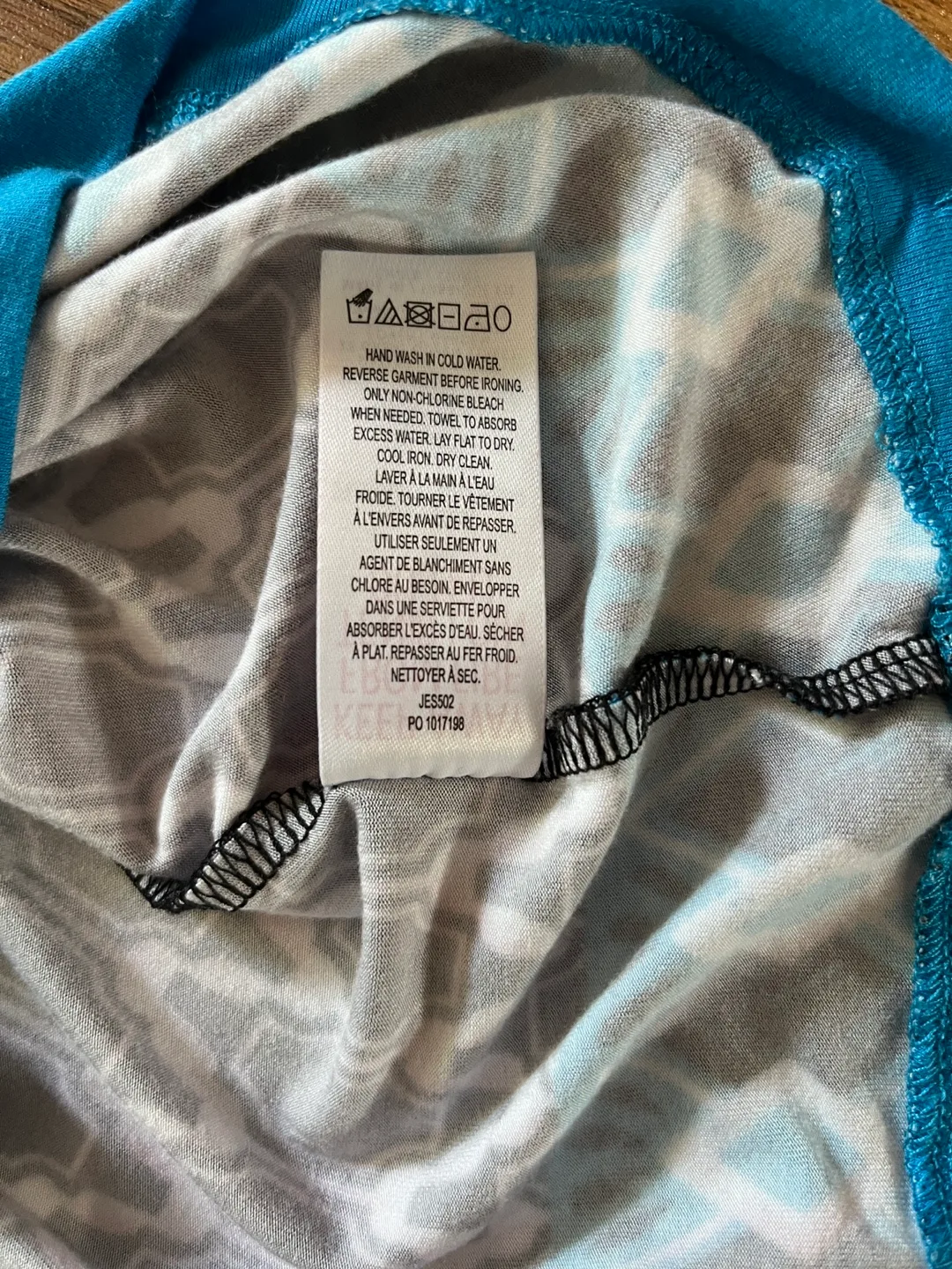 Hatley women’s small Lucy dress, navy white teal geometric print image indicator(7)