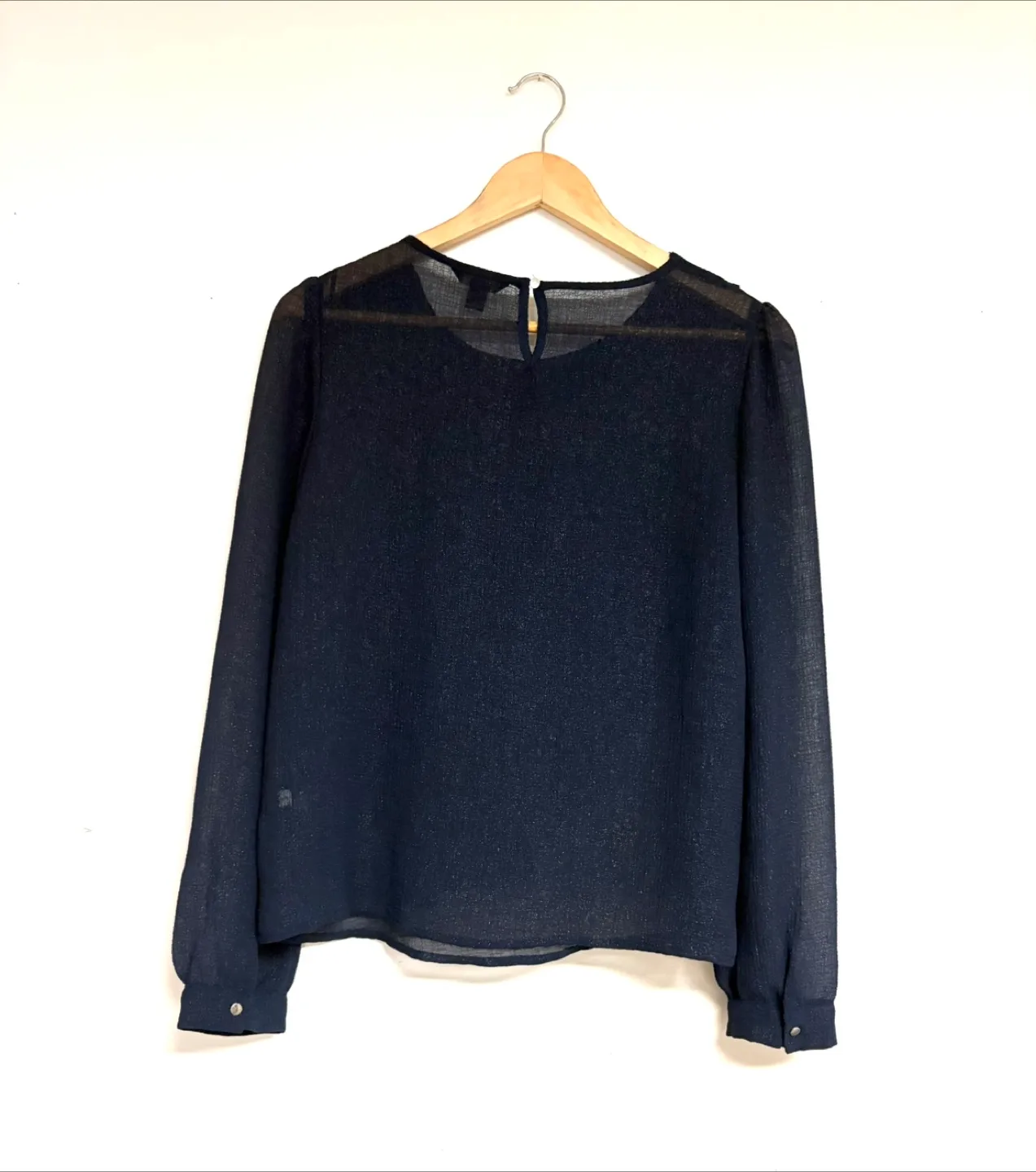 RW&CO. Navy sheer Blouse ‼️final sale ‼️ image indicator(2)