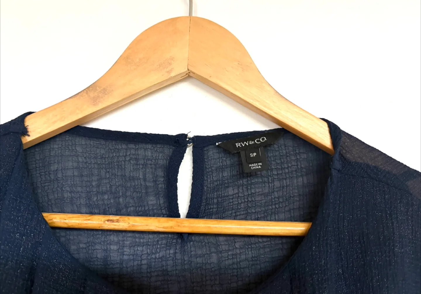 RW&CO. Navy sheer Blouse ‼️final sale ‼️ image indicator(3)