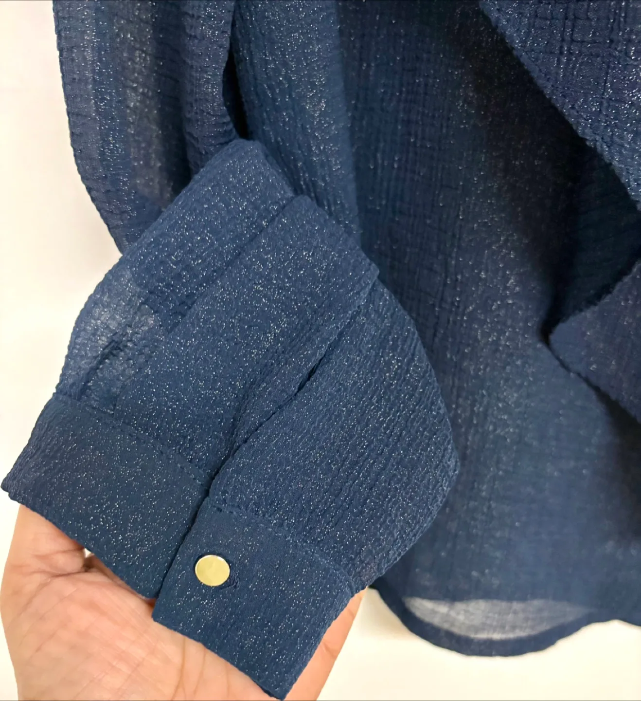 RW&CO. Navy sheer Blouse ‼️final sale ‼️ image indicator(6)