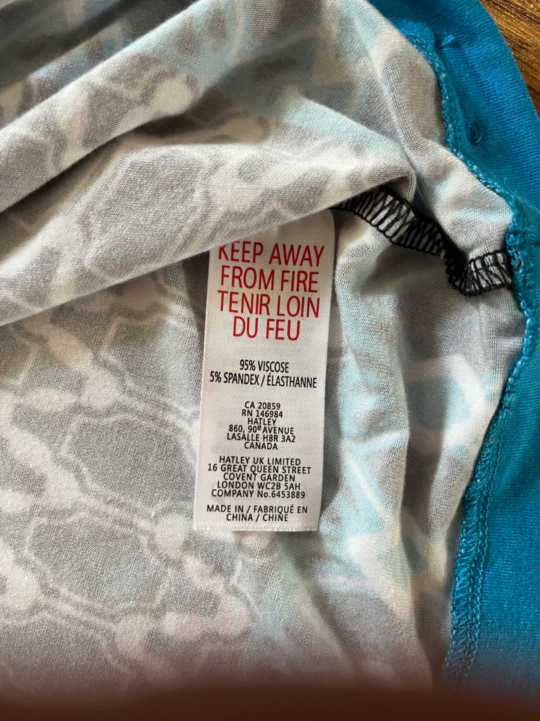 Hatley women’s small Lucy dress, navy white teal geometric print image indicator(6)