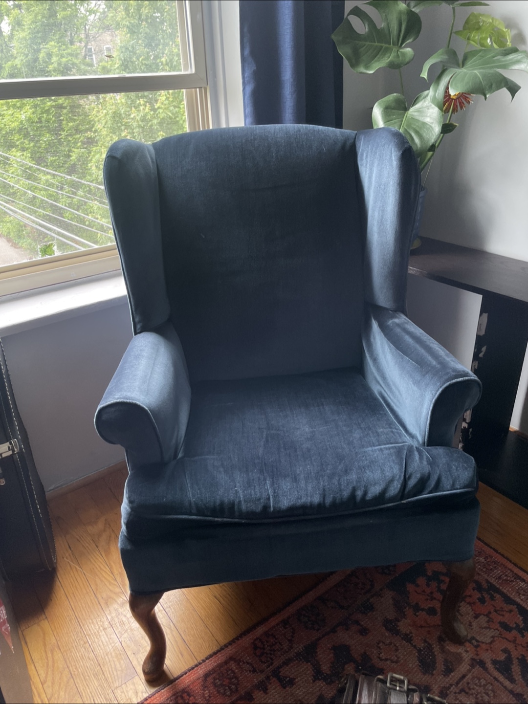 Blue Wingback Chair - photo 2