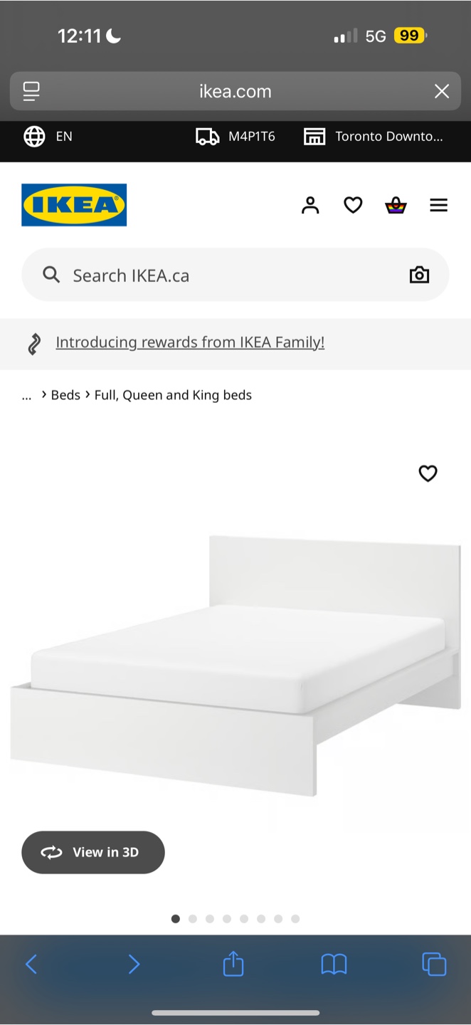 White Bed Frame with Headboard