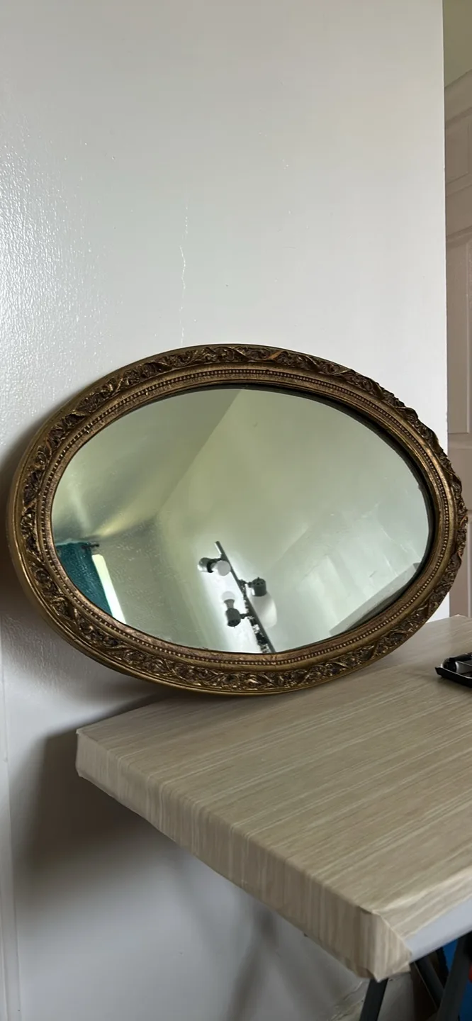 Antique oval orange wall mirror image indicator(2)