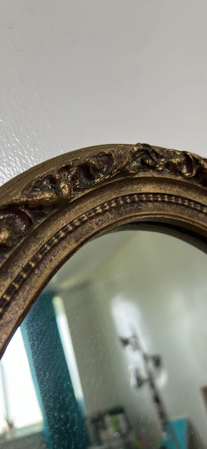 Antique oval orange wall mirror image indicator(4)