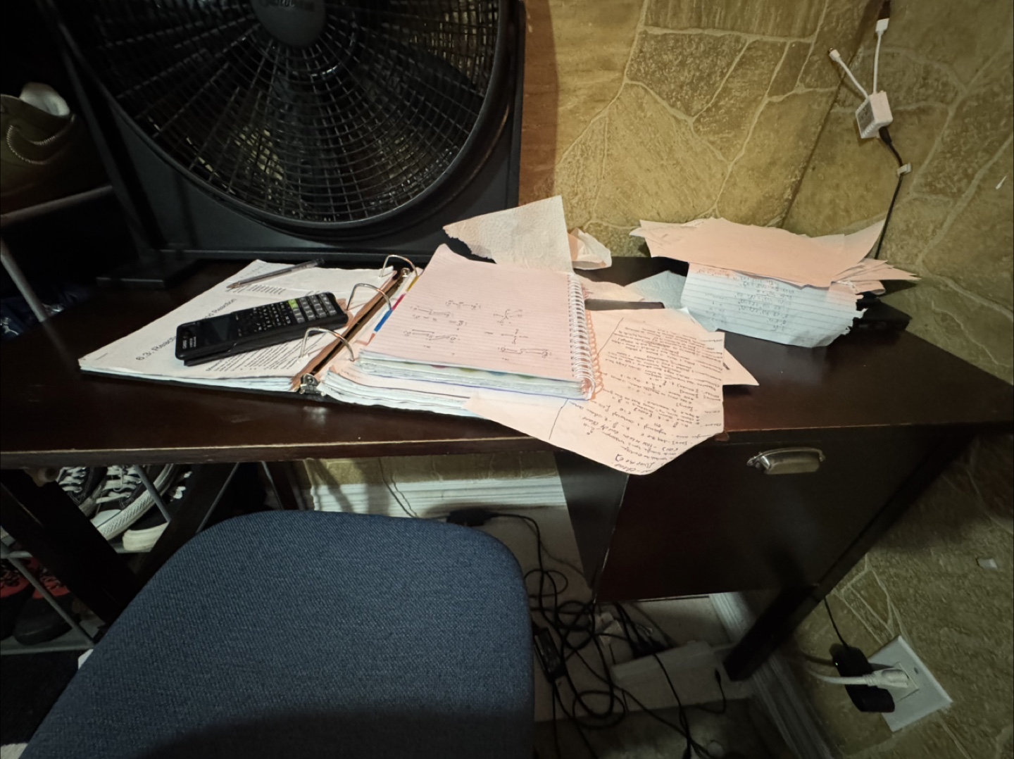 Dark Wood Desk with Drawer - photo 3