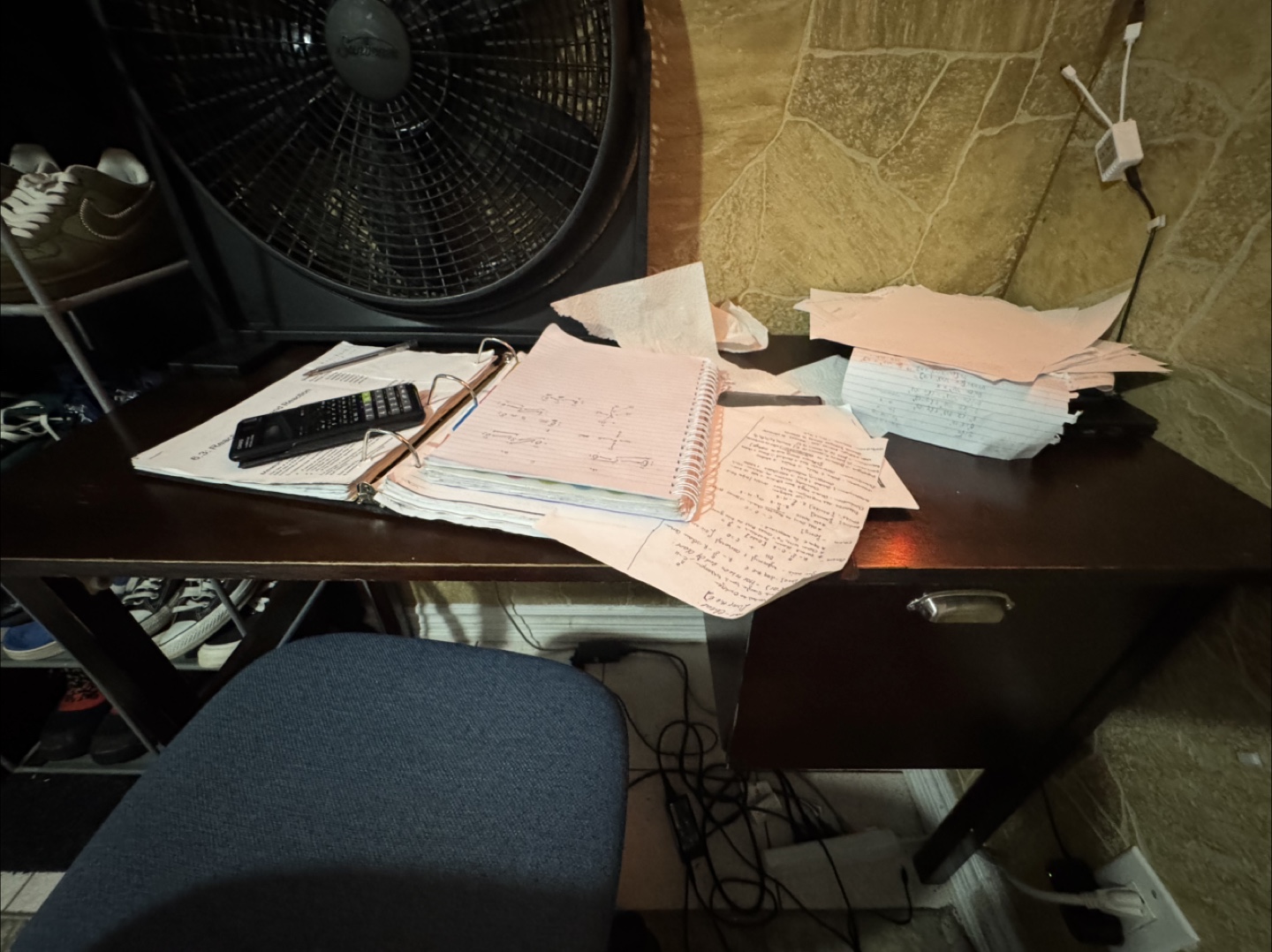 Dark Wood Desk with Drawer - photo 2