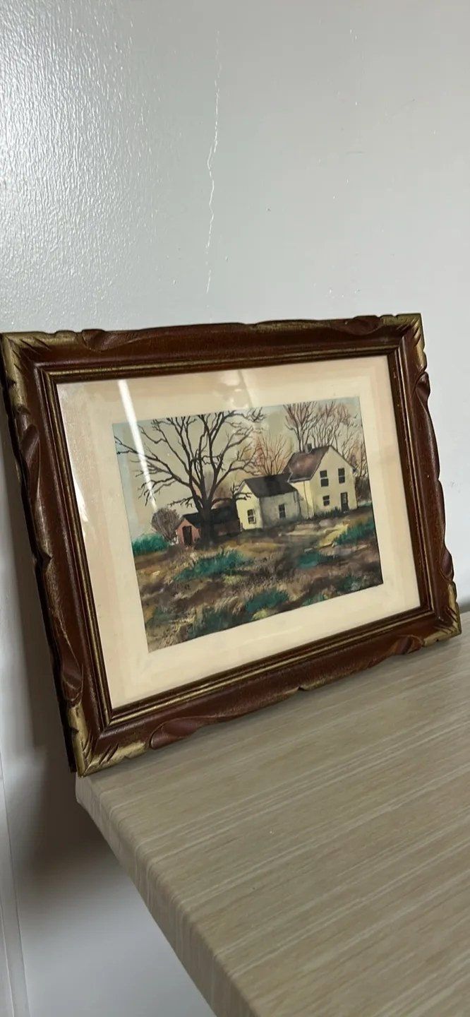 Vintage Framed Watercolour Painting thumbnail