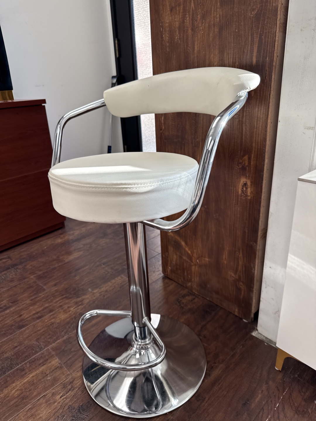 White Swivel Bar Stool