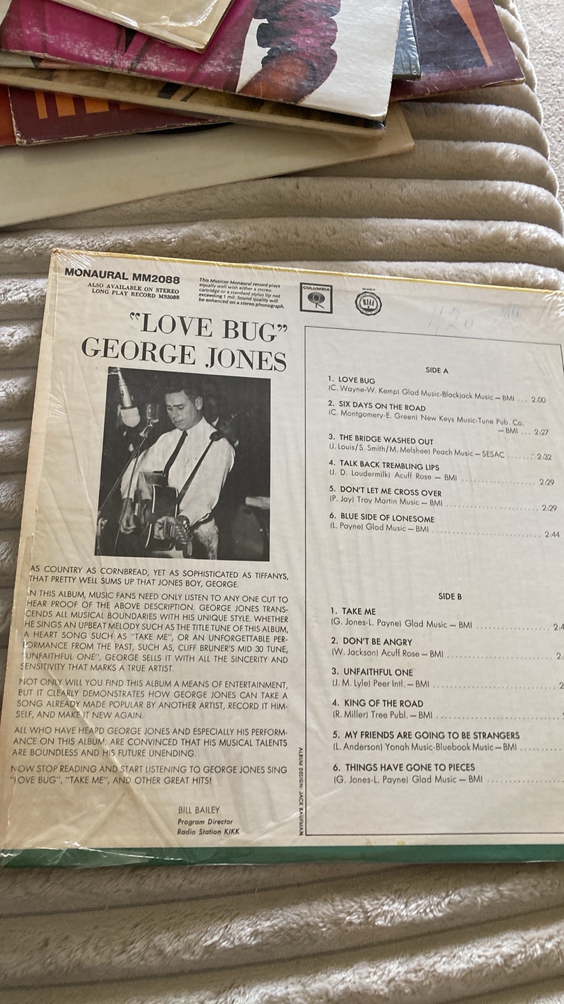 George Jones Love Bug Record Album - photo 2