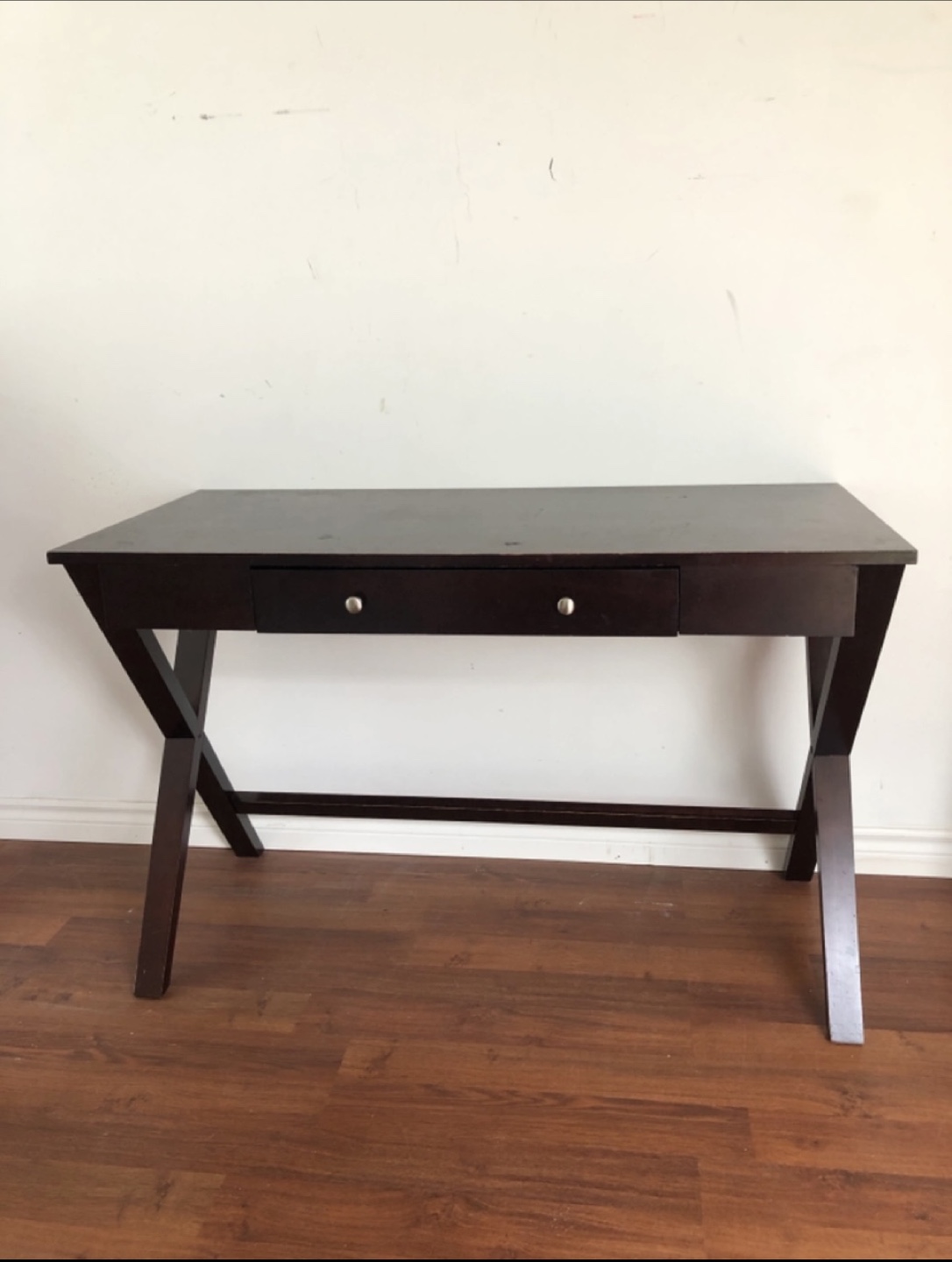 Dark Wood Modern Desk / Side Table
