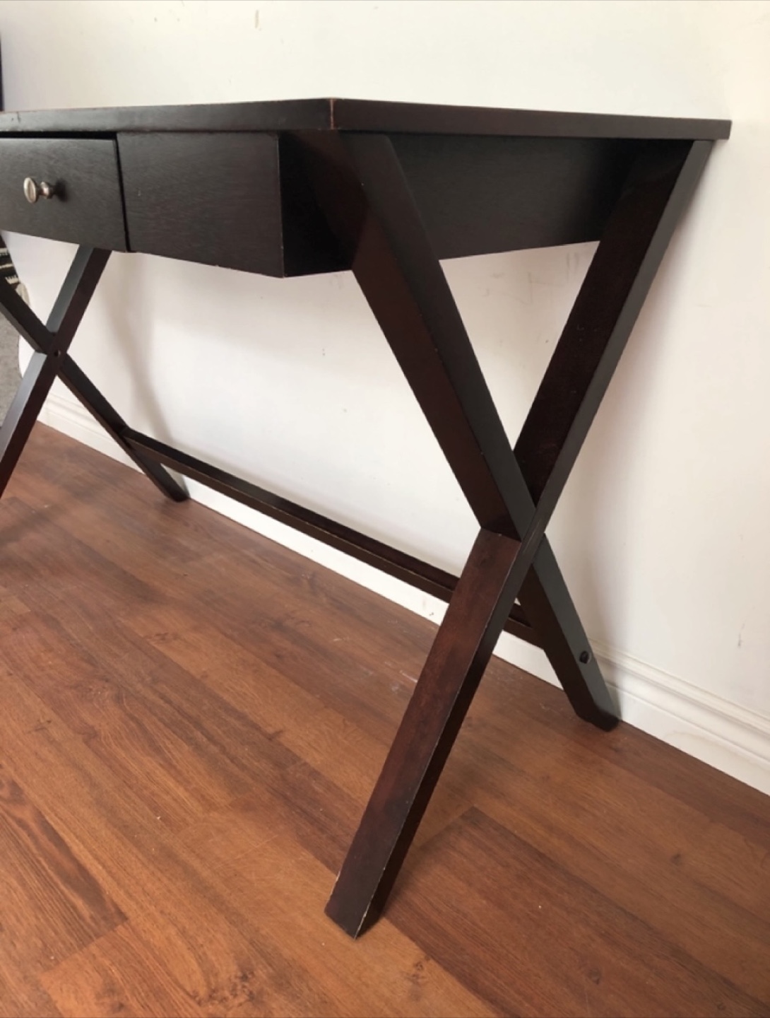 Dark Wood Modern Desk / Side Table - photo 4