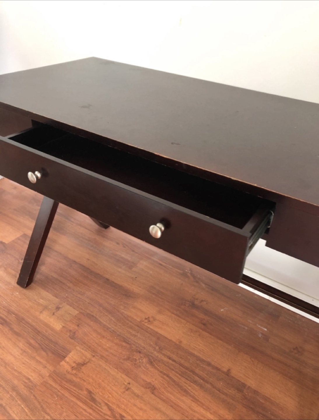 Dark Wood Modern Desk / Side Table - photo 3