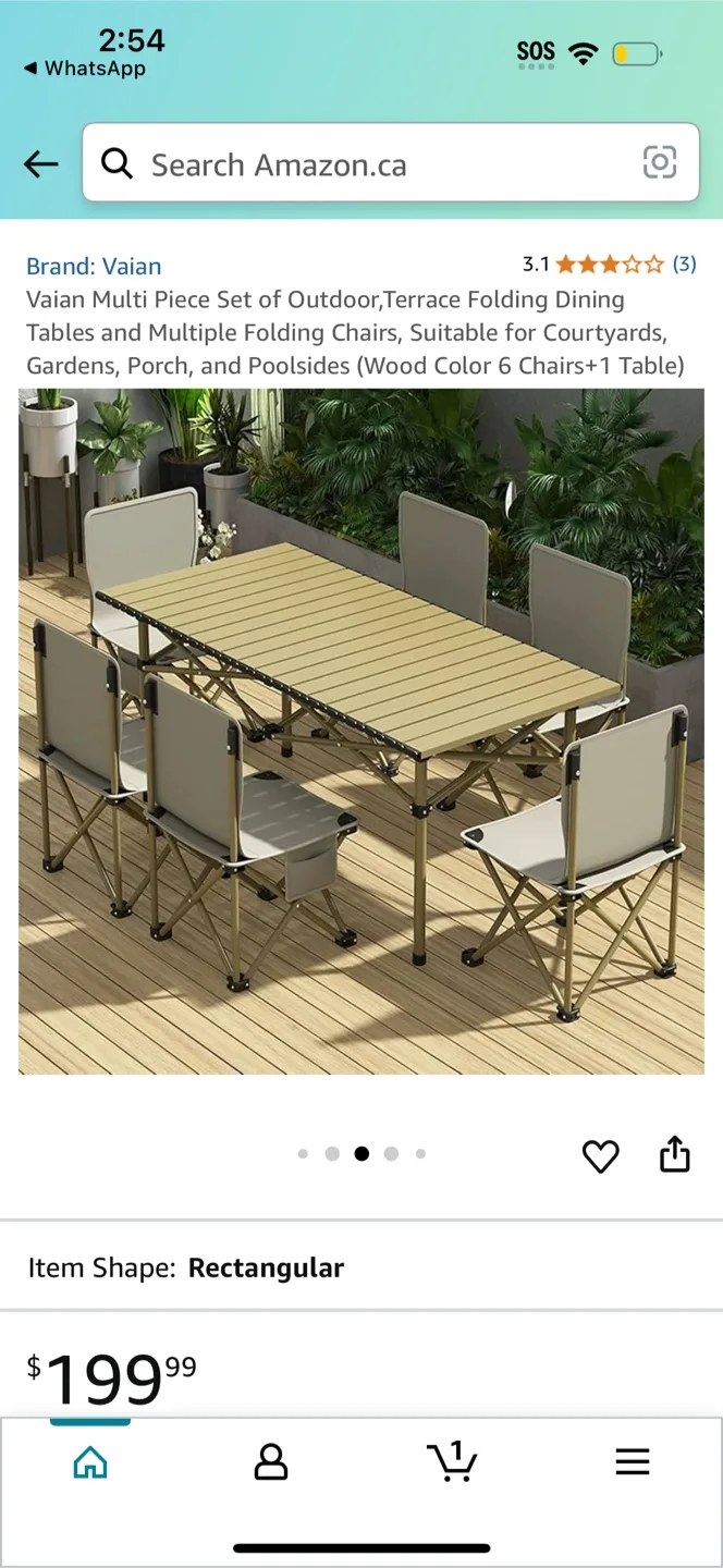Outdoor Dining Set with Table and Chairs thumbnail