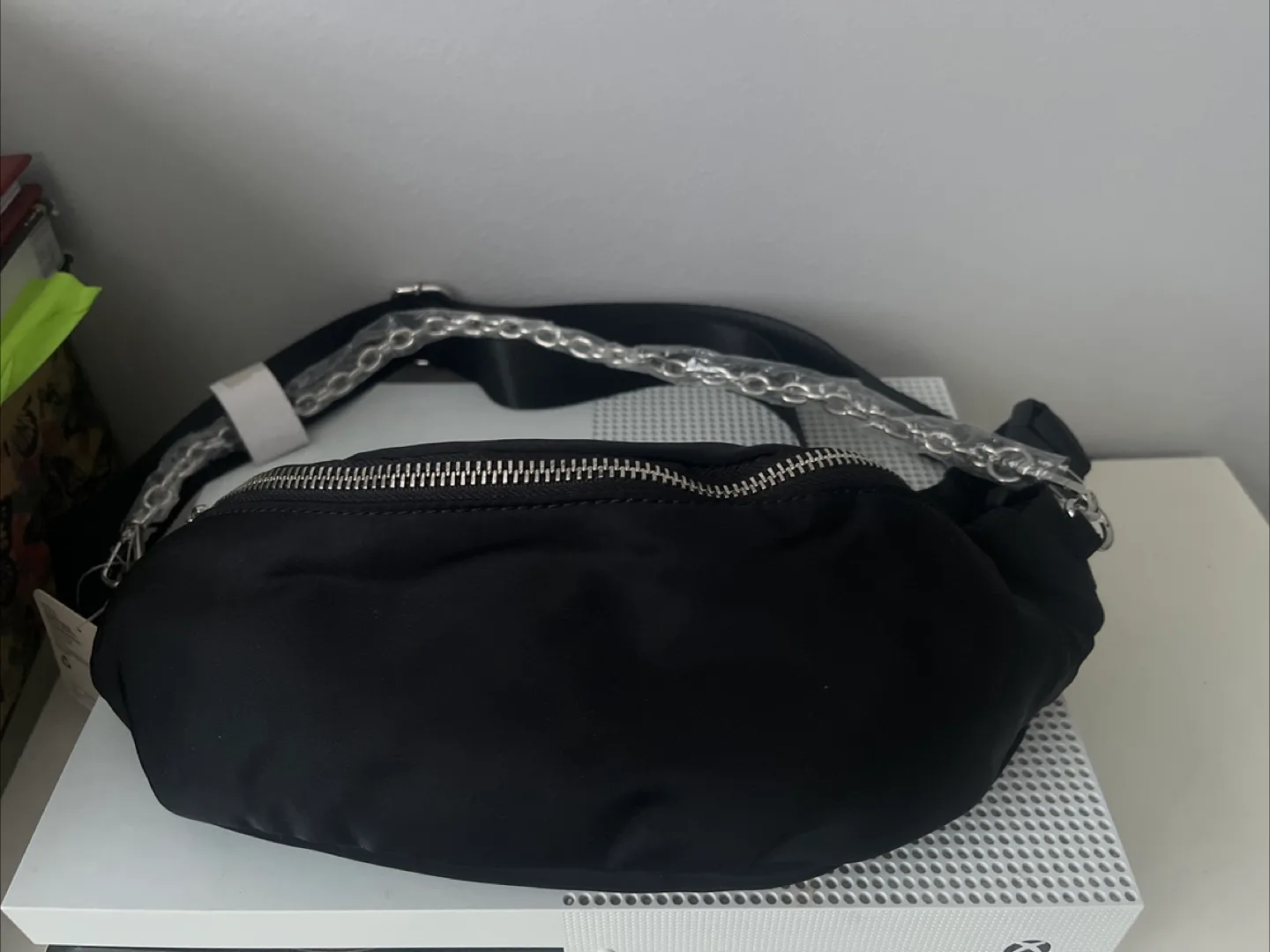 Unused - Black Fanny pack with chain thumbnail