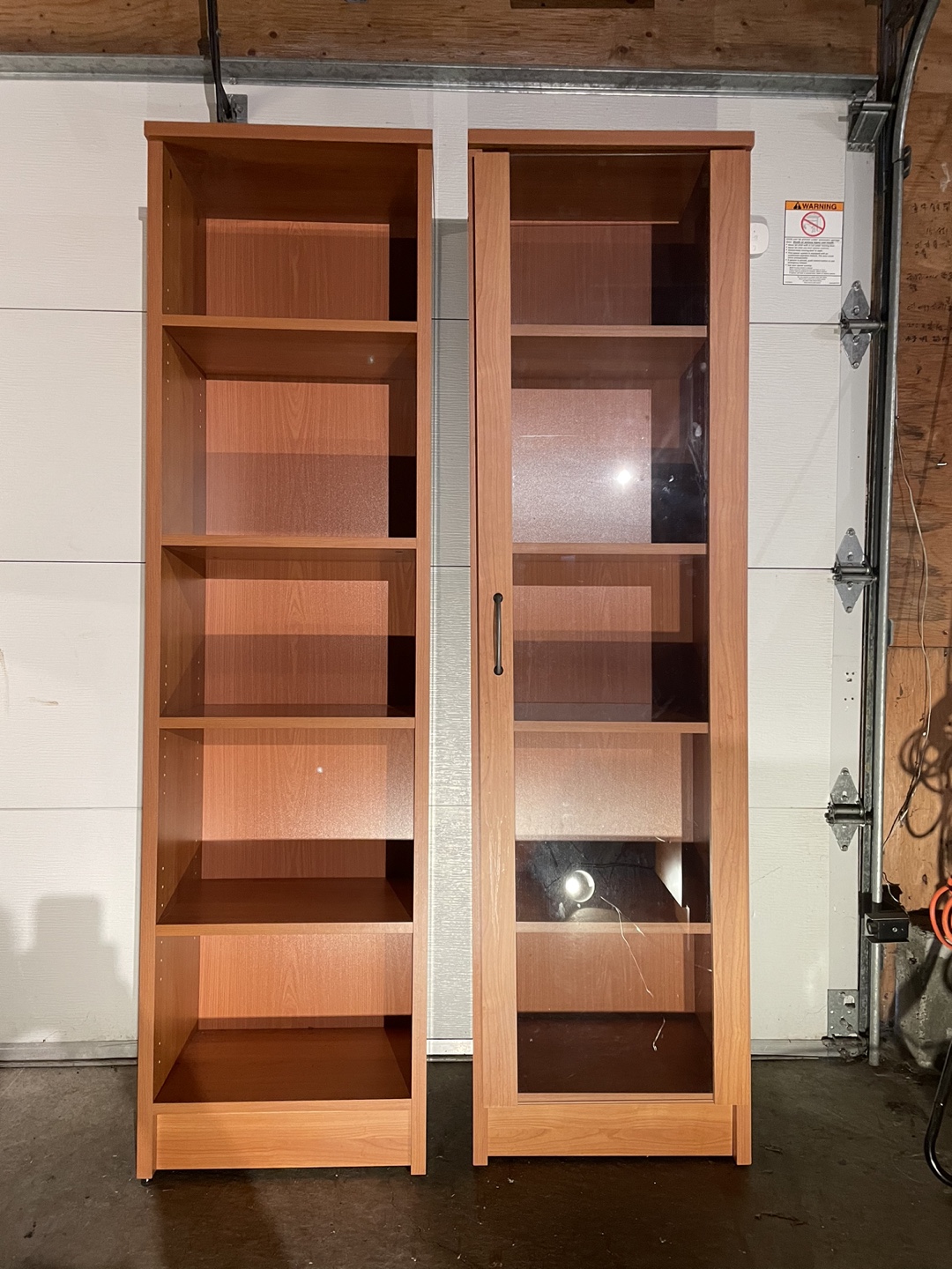 Set of Tall Wooden Bookcases
