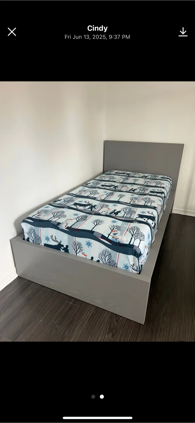 Ikea twin size Grey Bed Frame thumbnail