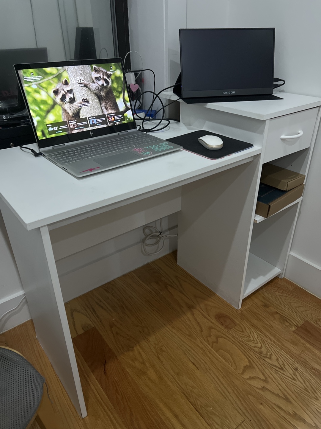 White Desk With Shelves - photo 2