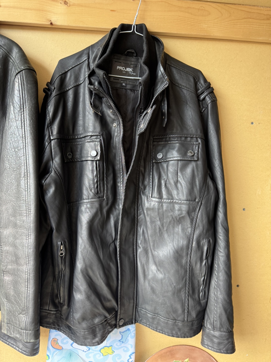 Projek Raw Black Faux Leather Jacket - XL