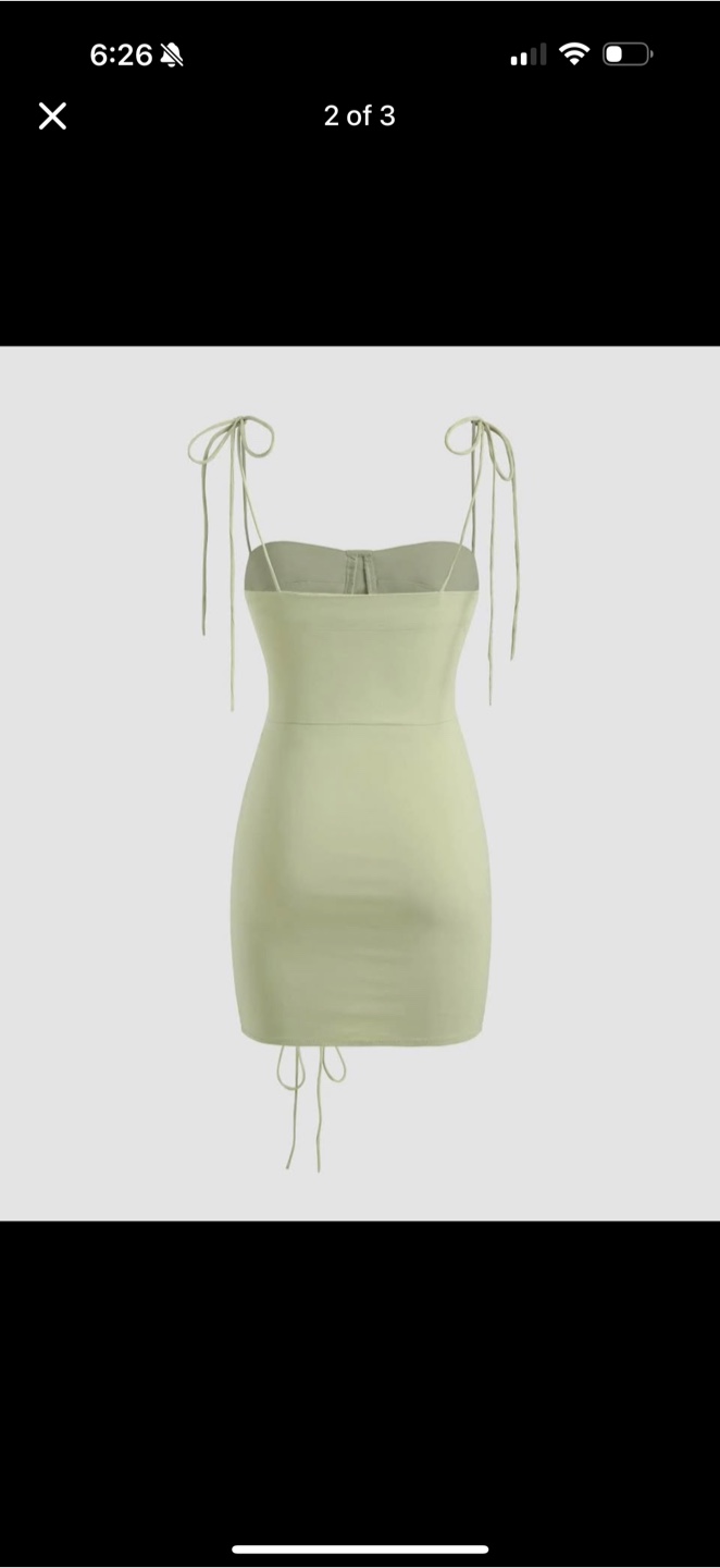 New Olive Green Ruched Mini Dress - photo 2