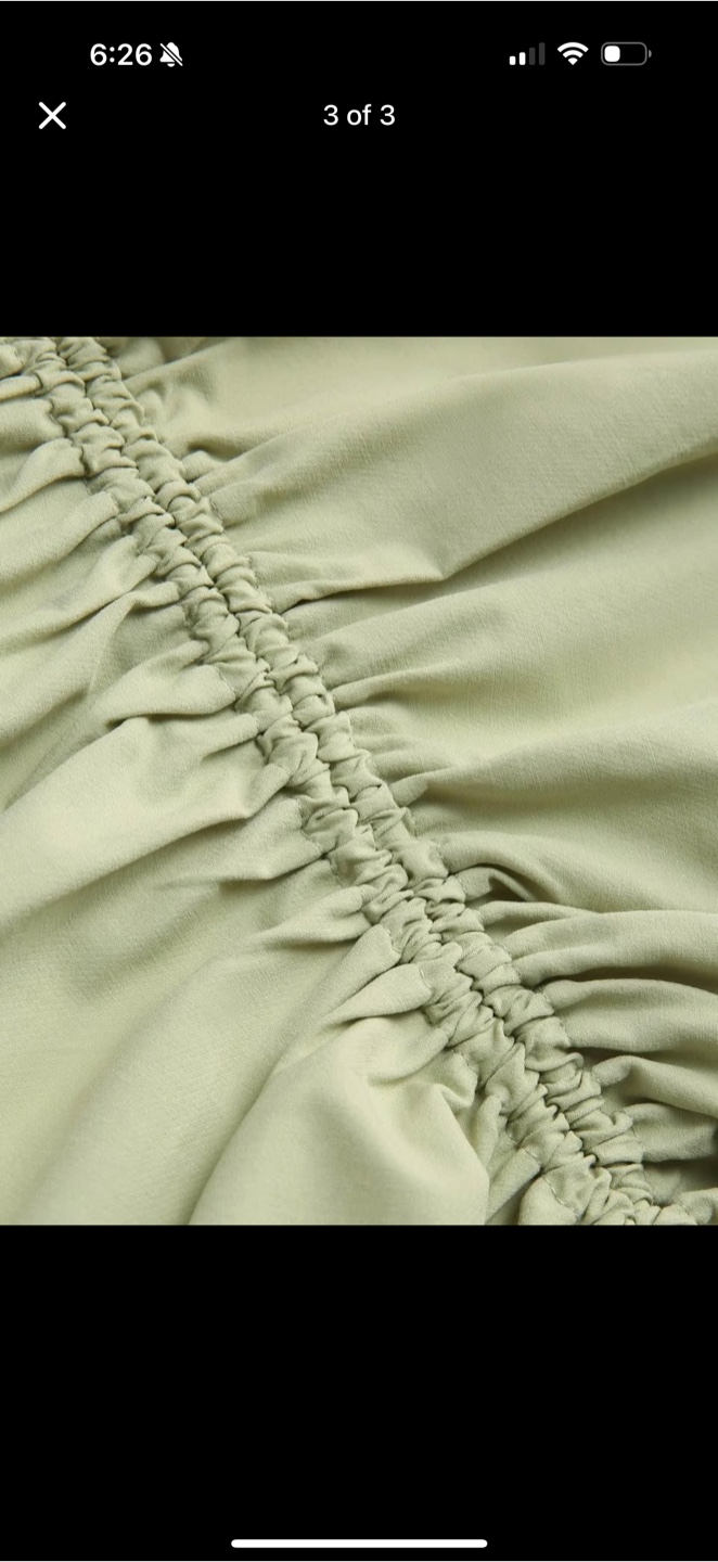 New Olive Green Ruched Mini Dress - photo 3