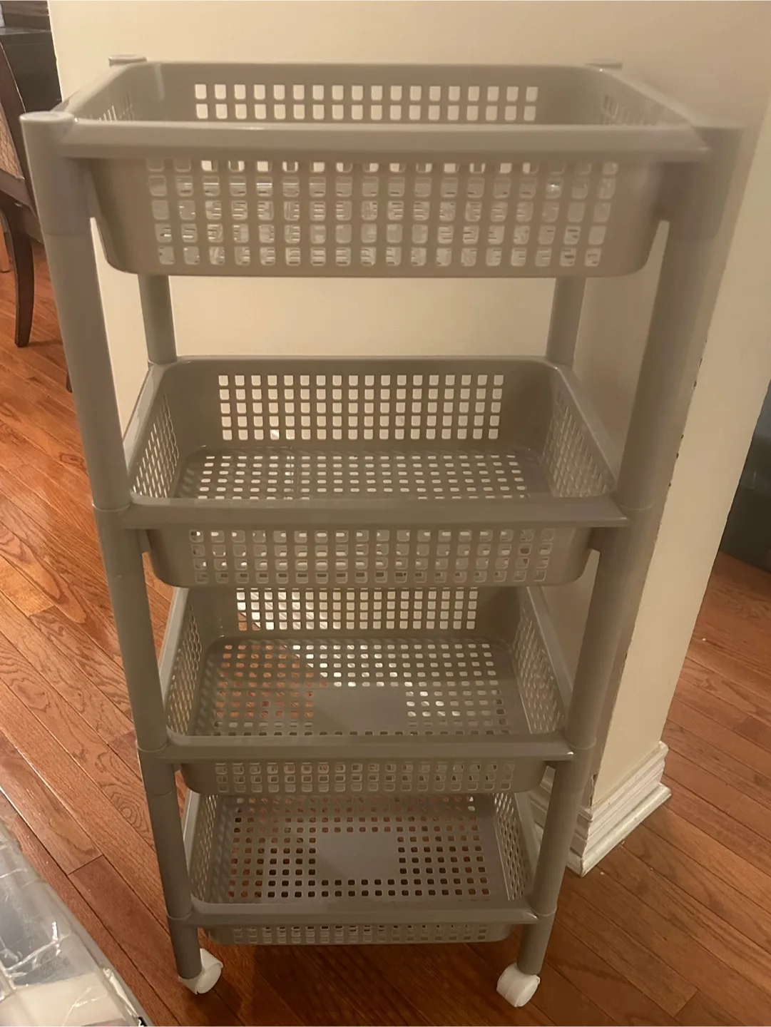 Plastic Rolling Cart with 4 Baskets *MOVING SALE* thumbnail