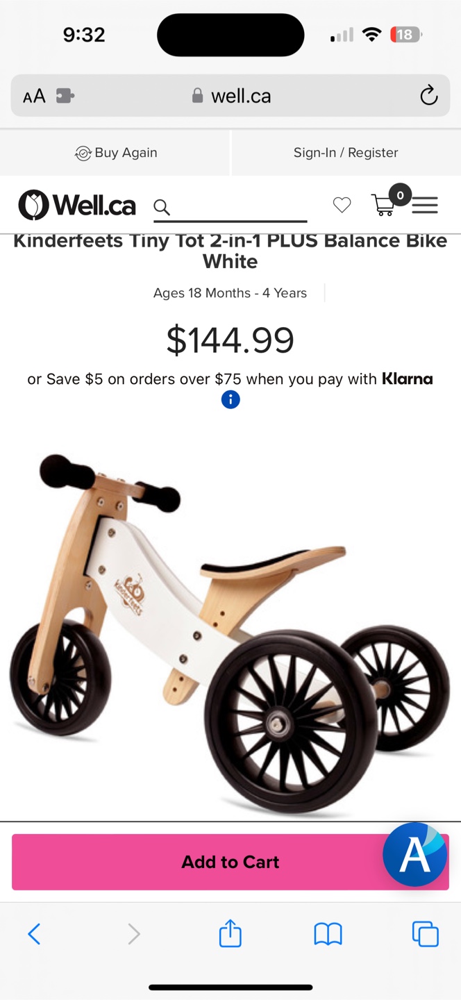 Kinderfeets Tiny Tot Plus Balance Bike - photo 2