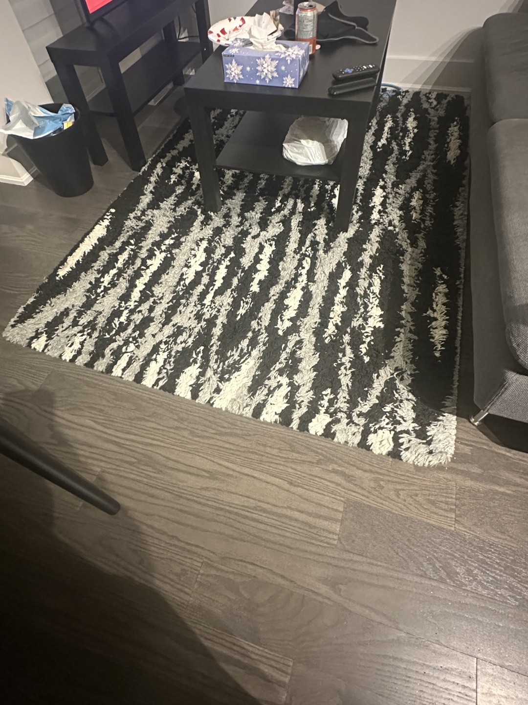 Black and White Shag Rug